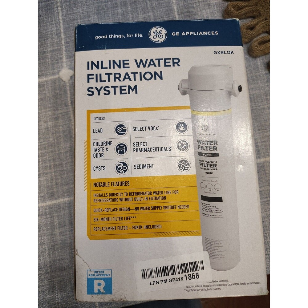 GE - In-line Water Filtration System for Refrigerators or Icemakers